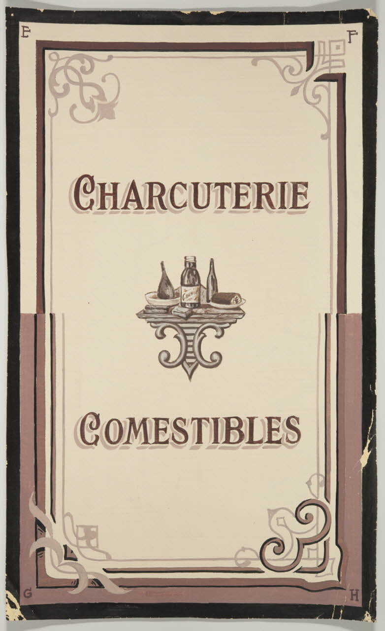 dessin Projet de store de charcuterie : nature morte sur une console 1975.37.88 Photo