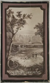 dessin Projet de store de charcuterie : l'hallali du cerf 1975.37.89 Photo