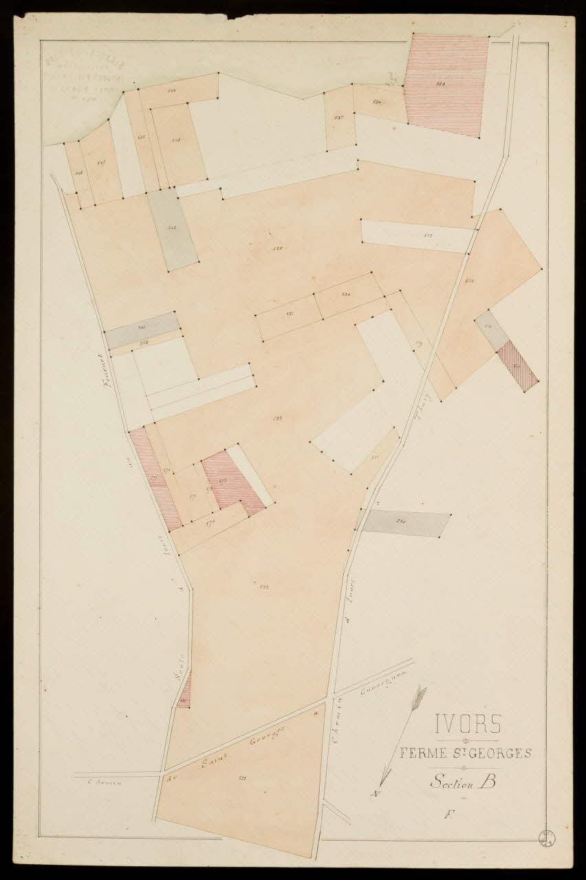 Fernand Langlois partie d'un ensemble de dessins IVORS  FERME ST GEORGES  Section B  F. Ile-de-France, France 1870-1880 1975.42.18 Photo
