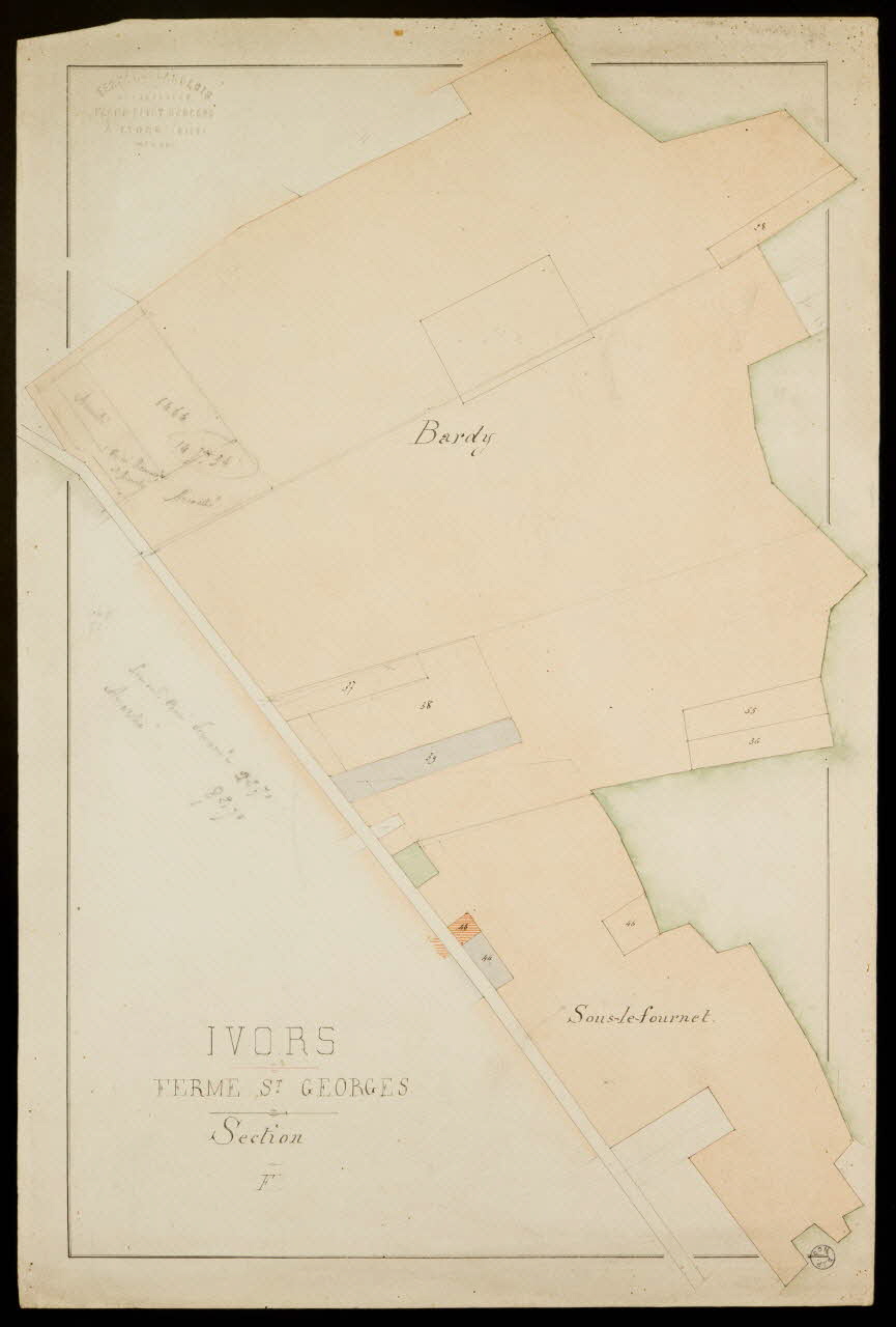 Fernand Langlois partie d'un ensemble de dessins IVORS  FERME ST GEORGES  Section  F. Ile-de-France, France 1870-1880 1975.42.22 Photo