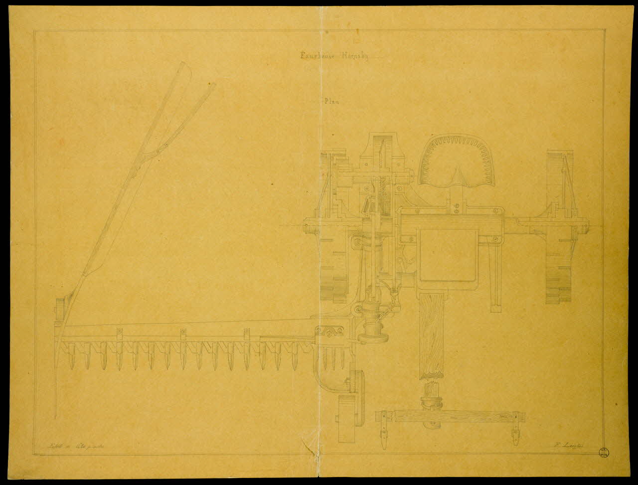 Fernand Langlois partie d'un ensemble de dessins Faucheuse Hornsby  plan Ile-de-France, France 1870-1880 1975.42.25 Photo