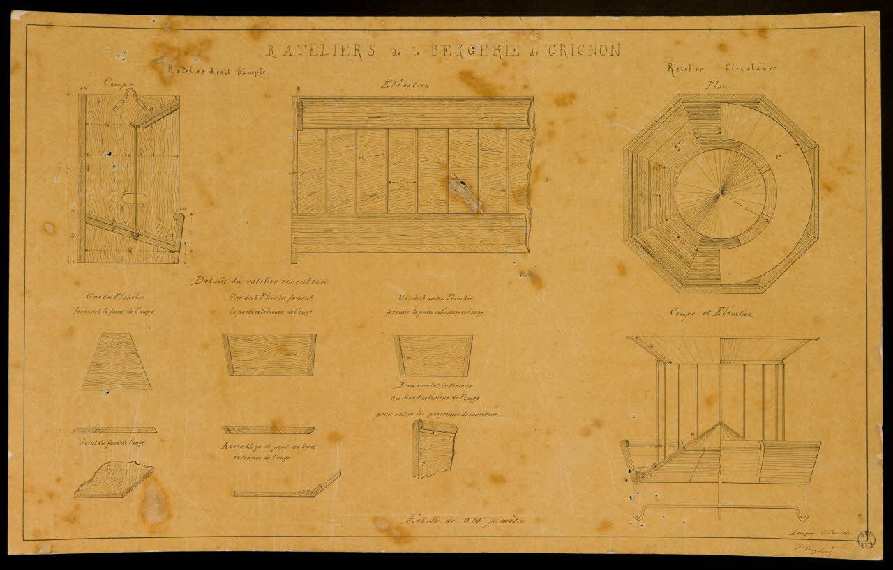 Fernand Langlois partie d'un ensemble de dessins RATELIERS de la BERGERIE de GRIGNON Ile-de-France, France 1870-1880 1975.42.26 Photo