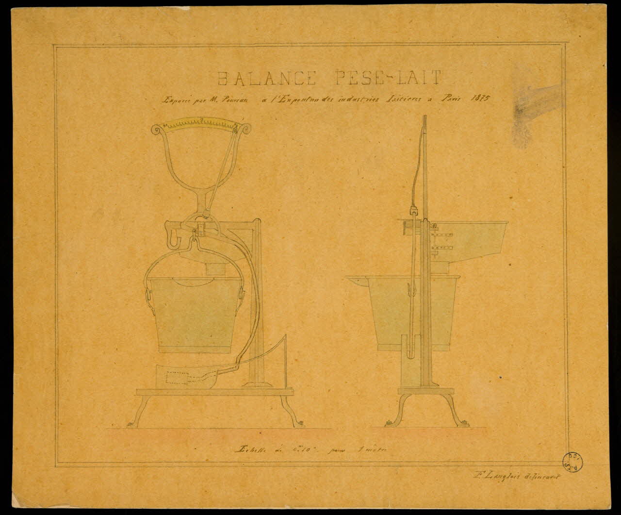 Fernand Langlois partie d'un ensemble de dessins BALANCE PESE-LAIT Ile-de-France, France 1870-1880 1975.42.33 Photo