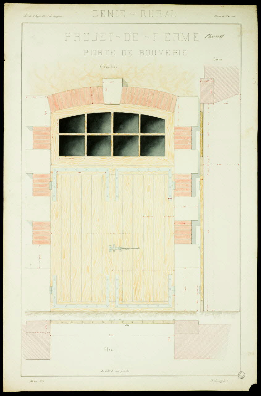 Fernand Langlois partie d'un ensemble de dessins PROJET-DE-FERME  PORTE DE BOUVERIE Ile-de-France, France 1876 1975.42.6 Photo