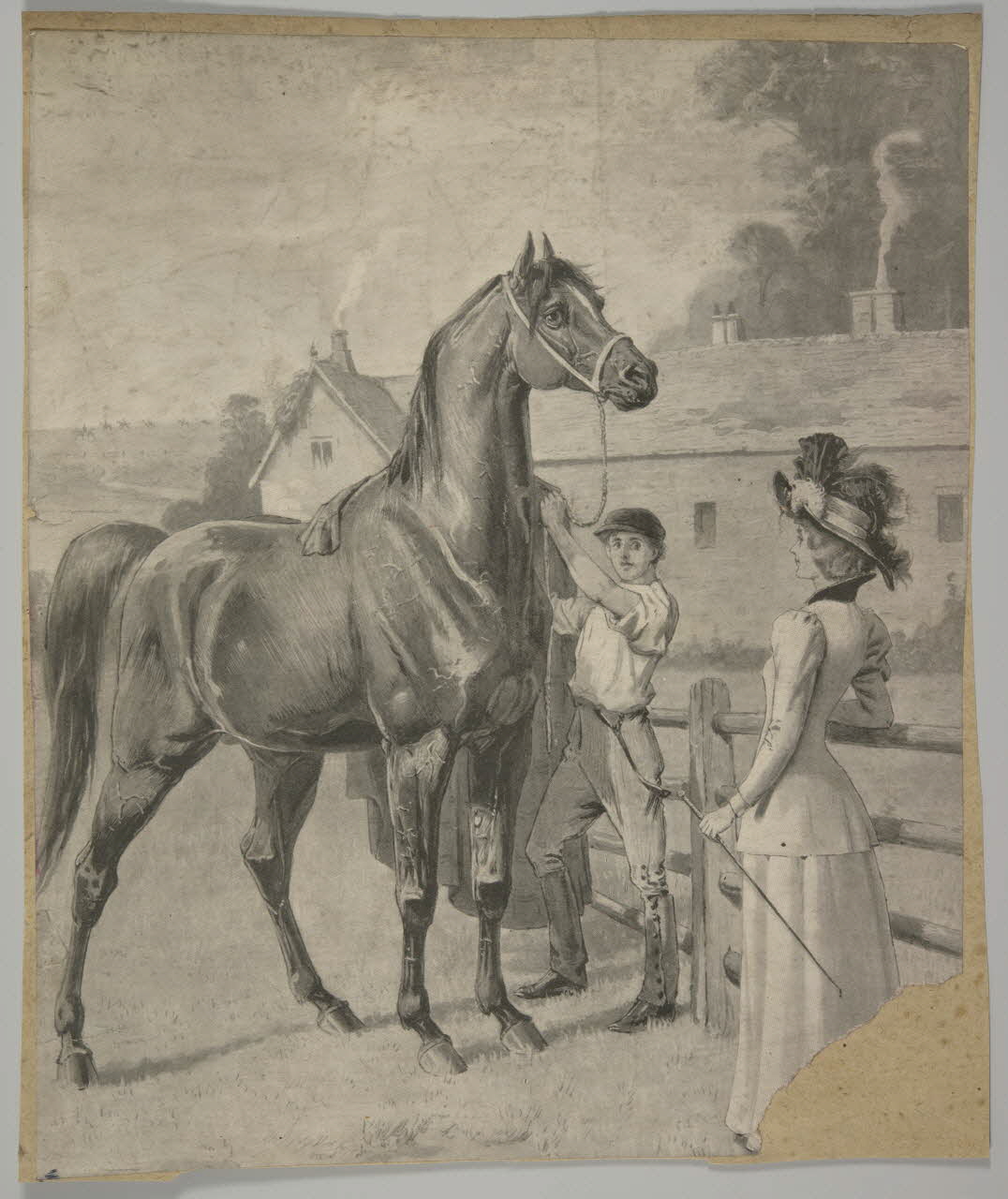 estampe Ecuyer et jeune femme 1975.46.106 Photo