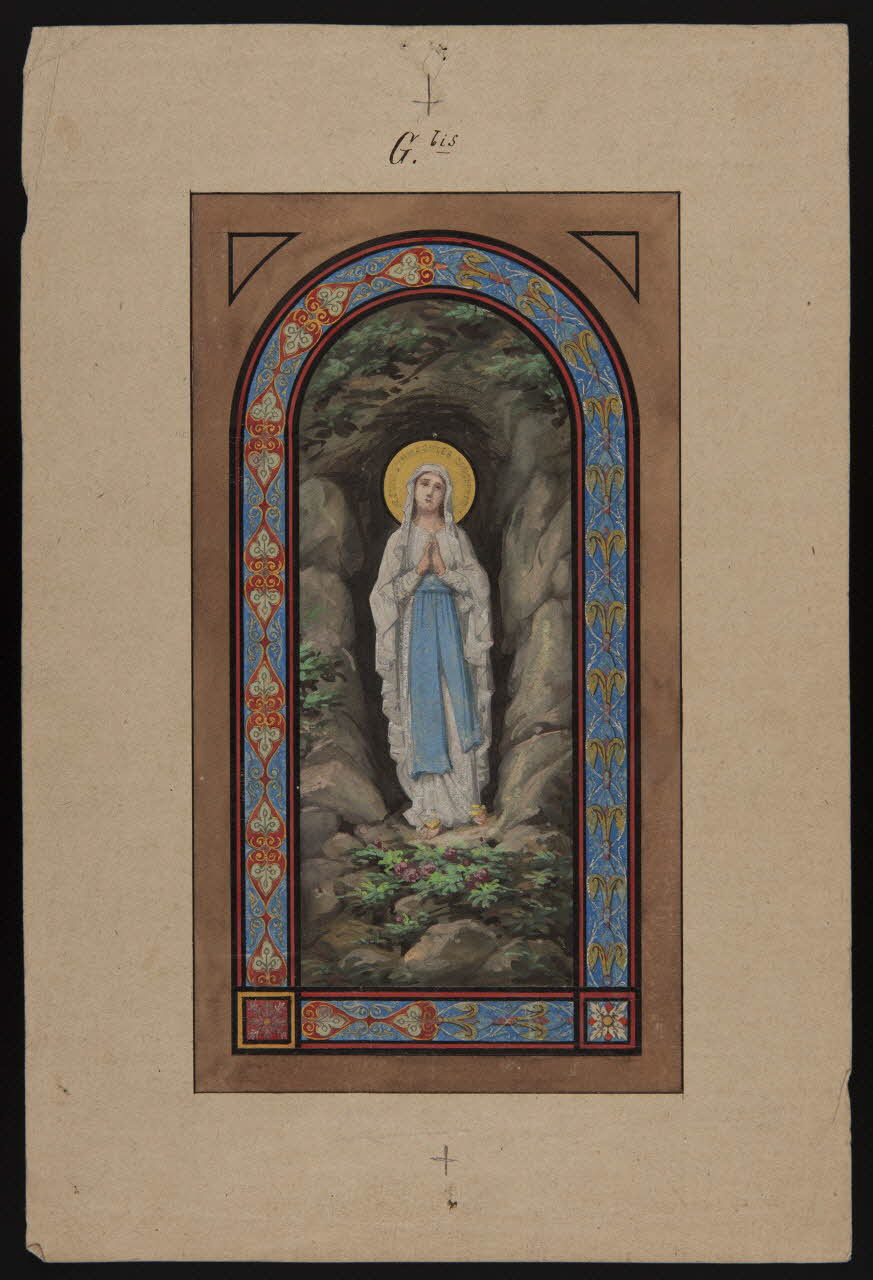 Dailland E. dessin Projet de store : Notre-Dame-de-Lourdes 1880 1975.46.11 Photo