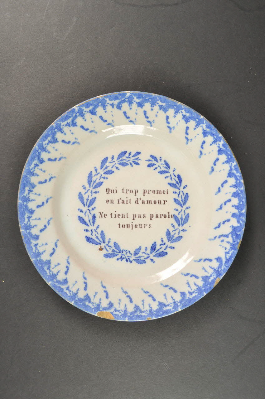assiette plate Nord-Pas-de-Calais, France 1875-1925 1966.17.7 Photo Mucem