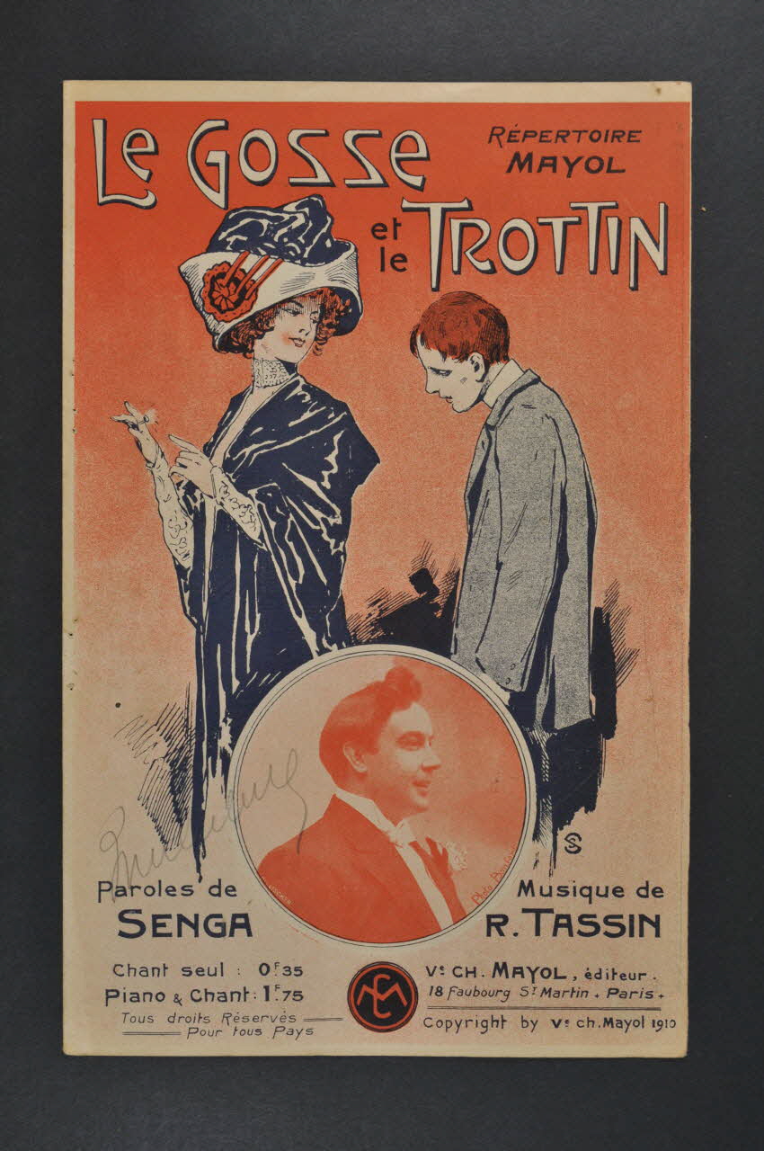 R Tassin ; P. Senga ; Félix Mayol ; Charles Mayol chanson petit format 1910 1965.168.6 Photo Mucem