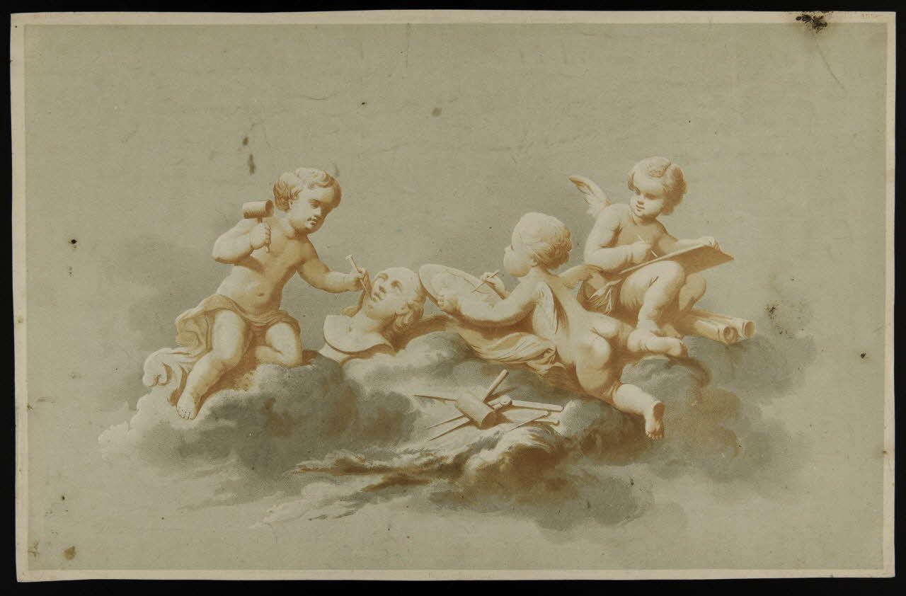 estampe Angelots portant les attributs des arts 1975.46.204 Photo