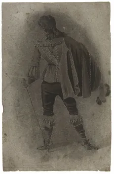 Dailland E. ; Ziegler dessin Homme en vêtements d'époque Louis XIII 1880 1975.46.225 Photo