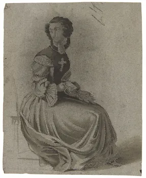 Dailland E. dessin Femme en vêtements d'époque Louis XIII 1880 1975.46.228 Photo