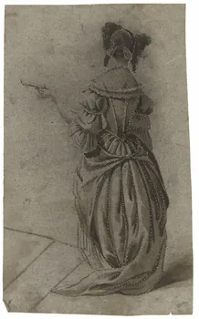 Dailland E. dessin Femme en vêtements d'époque Louis XIII 1880 1975.46.229 Photo