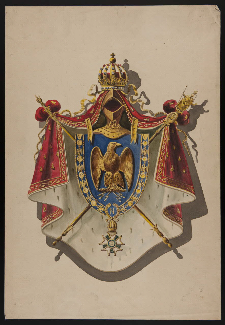 Dailland E. dessin Maquette de store portant l'aigle de Napoléon 1880 1975.46.233 Photo