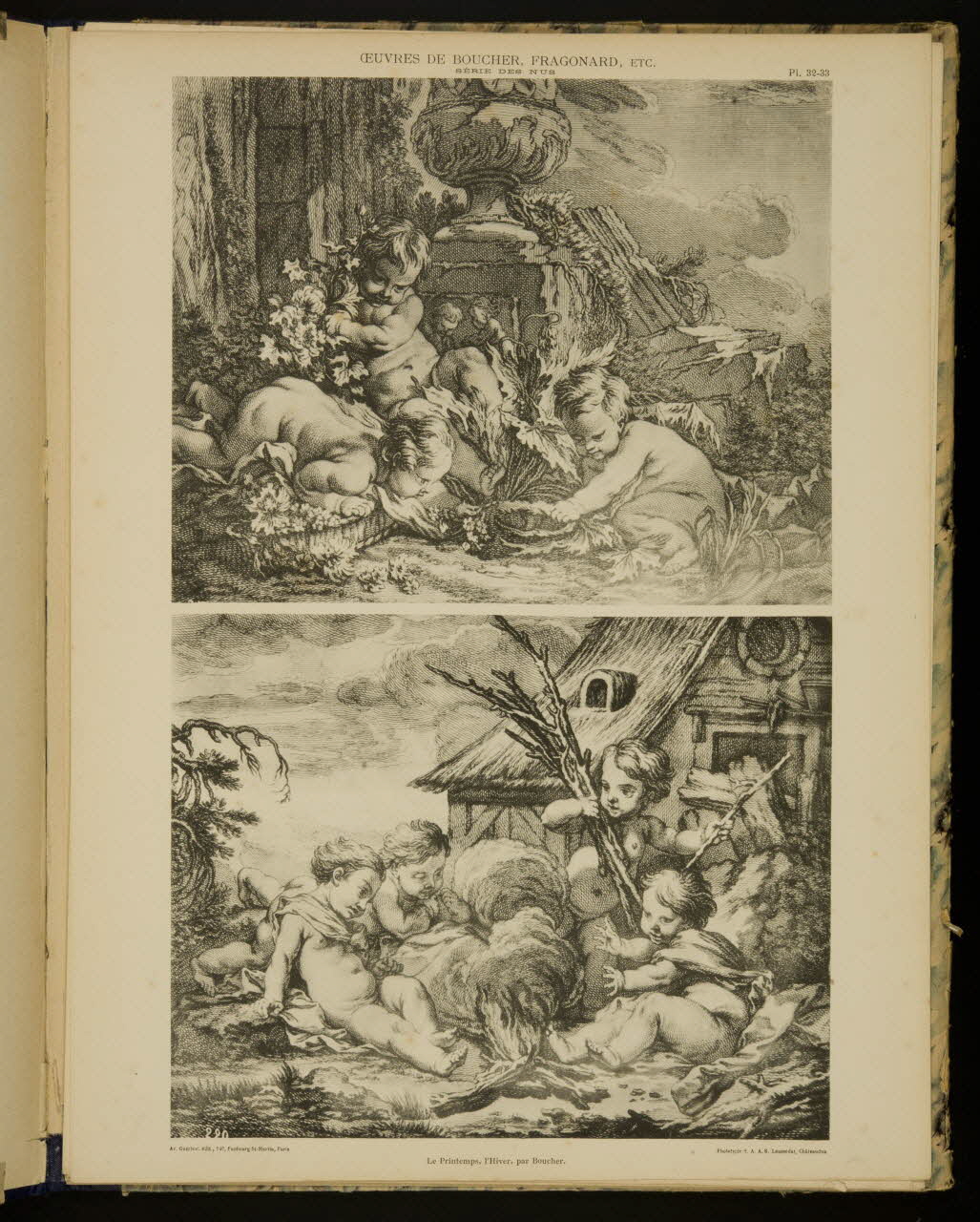 album OEUVRES DE BOUCHER, FRAGONARD, ECT.  Le Printemps, l'Hiver, par Boucher. 1975.46.240.29 Photo