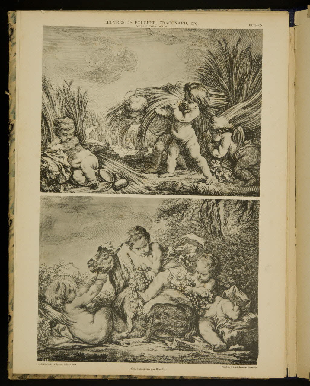 album OEUVRES DE BOUCHER, FRAGONARD, ECT.  SERIE DES NUS  L'Eté, l'Automne, par Boucher. 1975.46.240.30 Photo