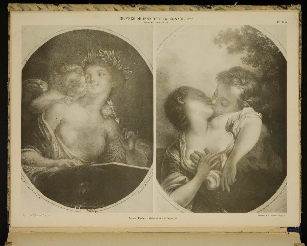 album OEUVRES DE BOUCHER, FRAGONARD, ECT.  SERIE DES NUS  Sapho. - Daphnis et Chloé, dessins de Fragonard. 1975.46.240.32 Photo
