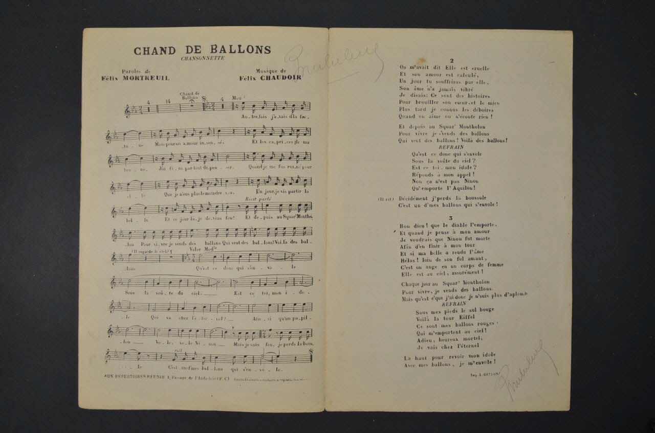 chanson petit format 1965.168.65 Photo Mucem
