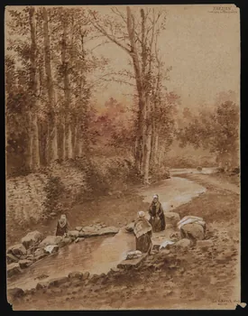 Dailland E. ; Benoist Louis dessin Un lavoir 1907 1975.46.34 Photo