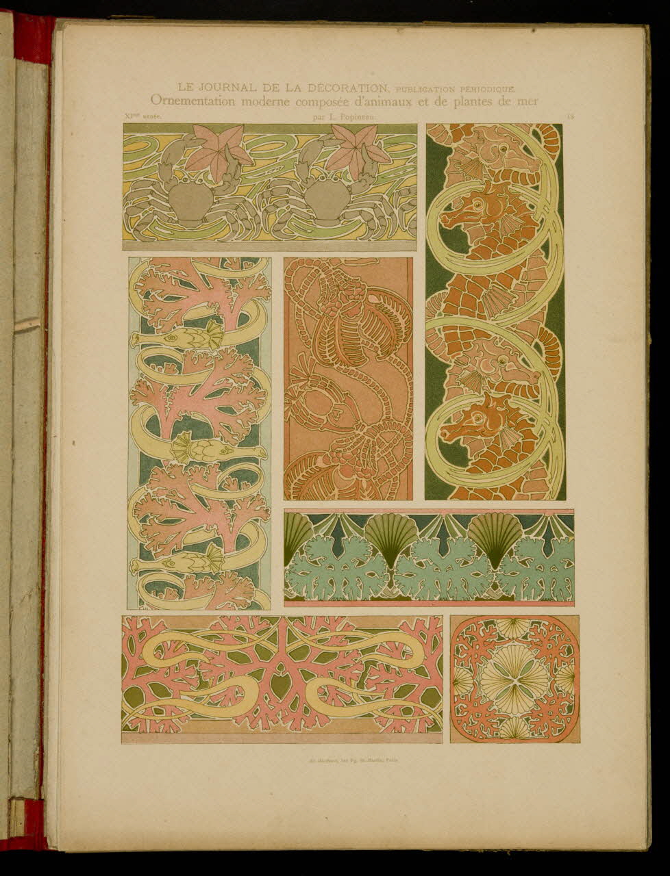 album LE JOURNAL DE LA DECORATION,  Ornementation moderne composée d'animaux et de plantes de mer 1975.46.425.10 Photo