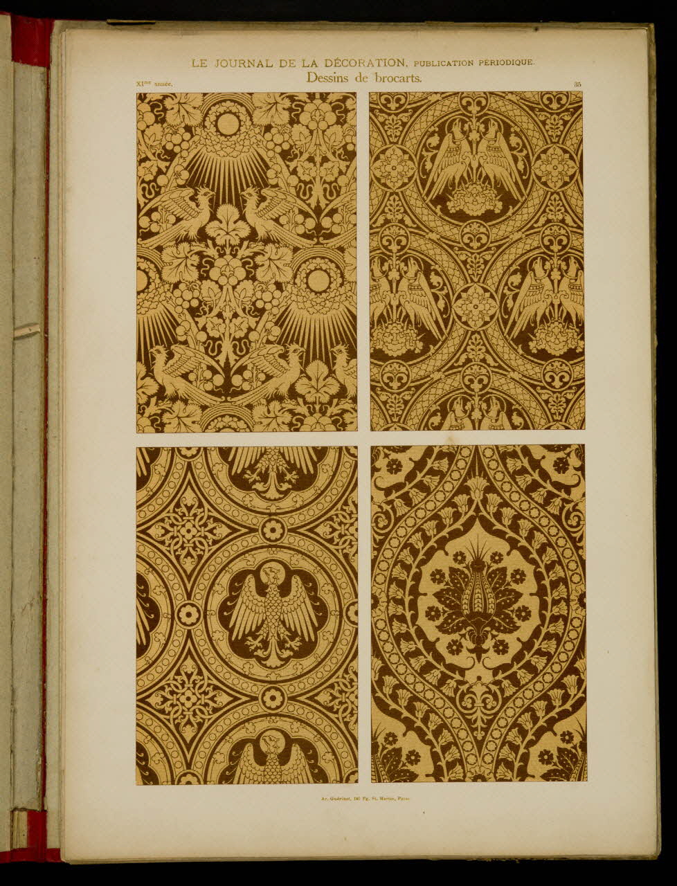album LE JOURNAL DE LA DECORATION,  Dessins de brocarts. 1975.46.425.27 Photo
