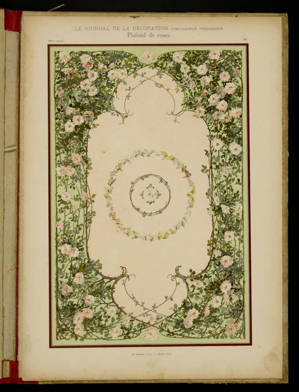 album LE JOURNAL DE LA DECORATION,  Plafond de roses. 1975.46.425.47 Photo