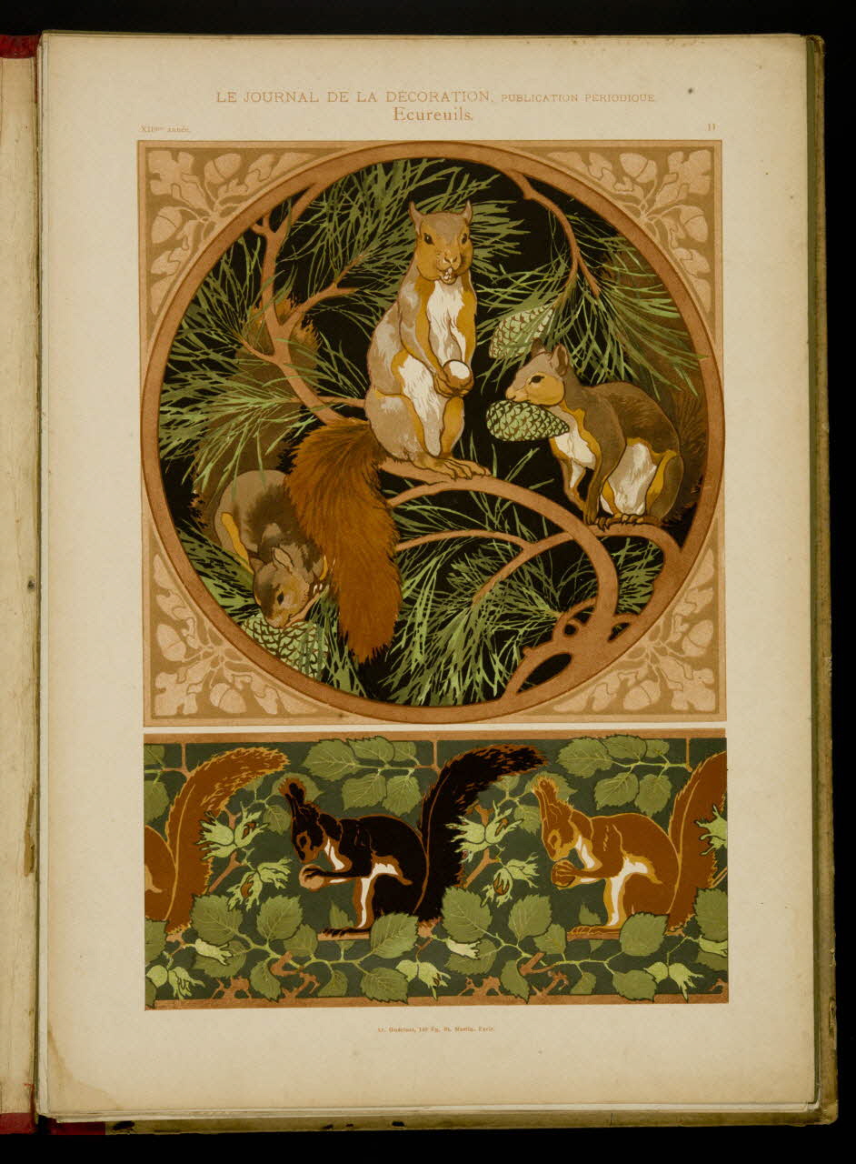 Guérinet album LE JOURNAL DE LA DECORATION.  Ecureuils. Ile-de-France, France 1901 1975.46.426.11 Photo