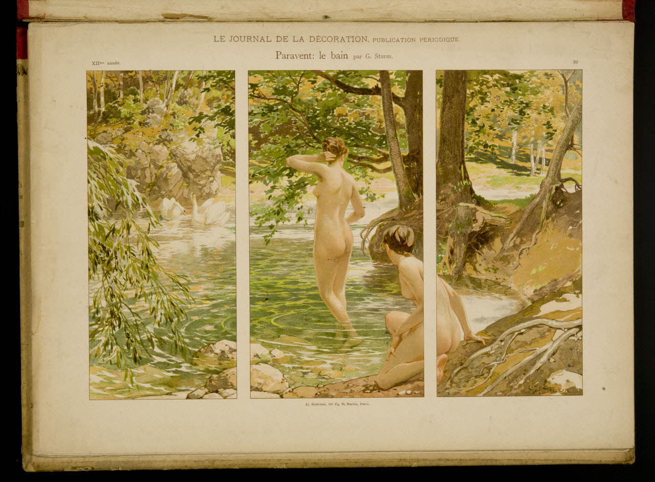 Guérinet album LE JOURNAL DE LA DECORATION.  Paravent : le bain Ile-de-France, France 1901 1975.46.426.36 Photo