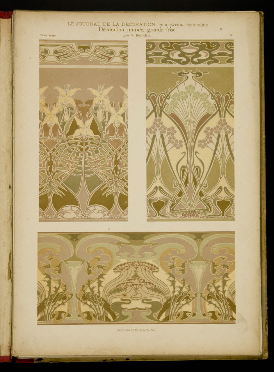 Guérinet album LE JOURNAL DE LA DECORATION.  Décoration murale, grande frise. Ile-de-France, France 1901 1975.46.426.5 Photo