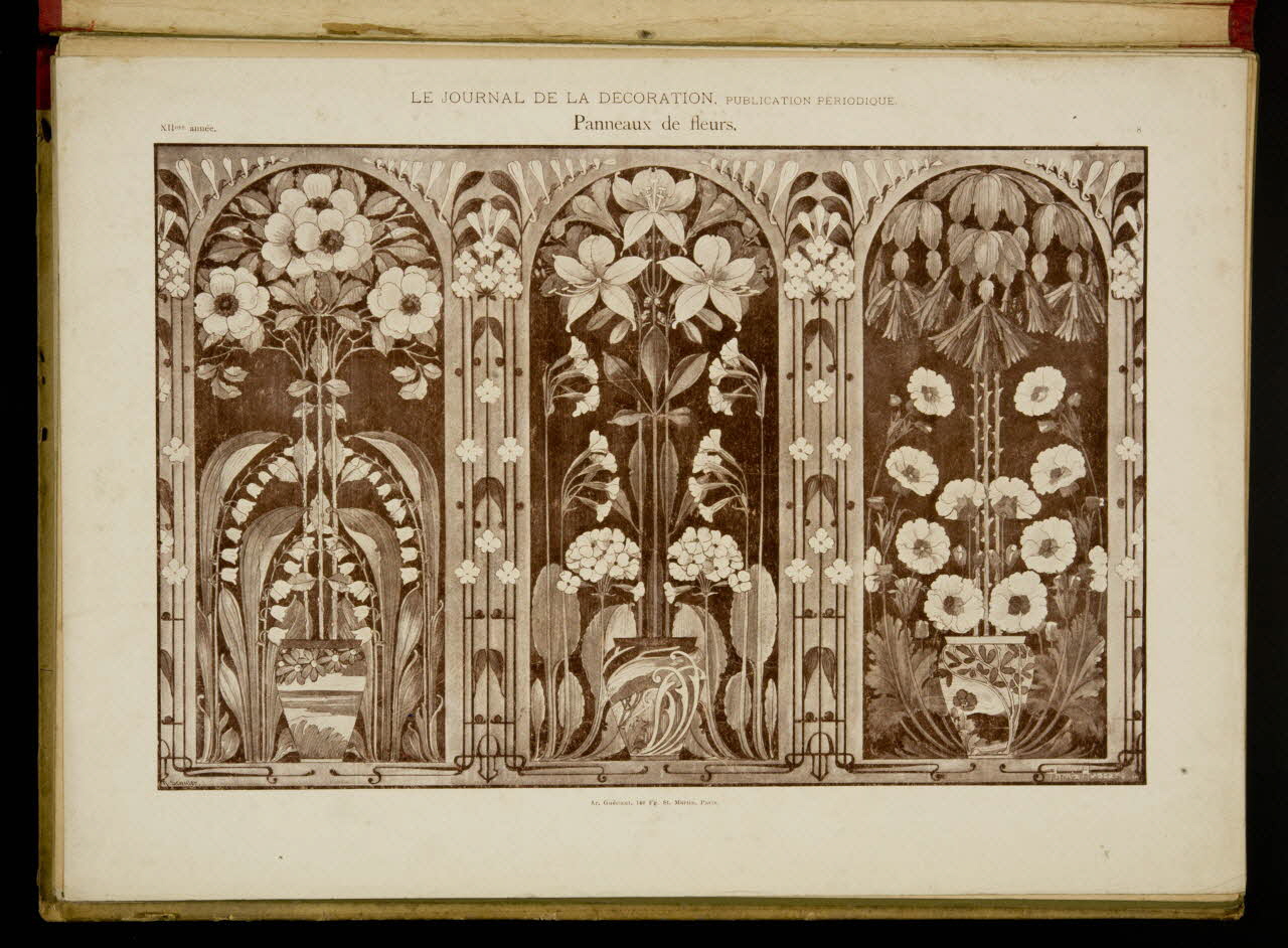 Guérinet album LE JOURNAL DE LA DECORATION.  Panneaux de fleurs. Ile-de-France, France 1901 1975.46.426.8 Photo