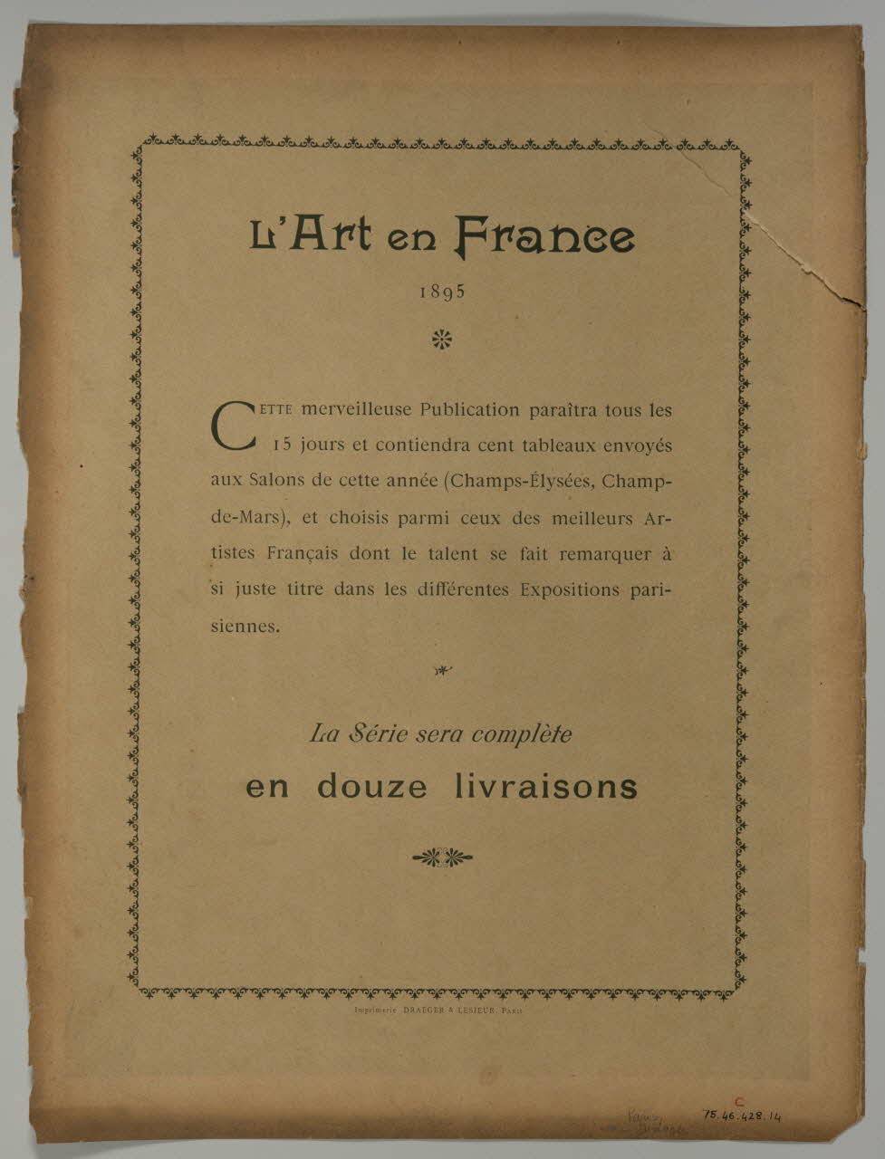 estampe L'Art en France  1895 1975.46.428.14 Photo