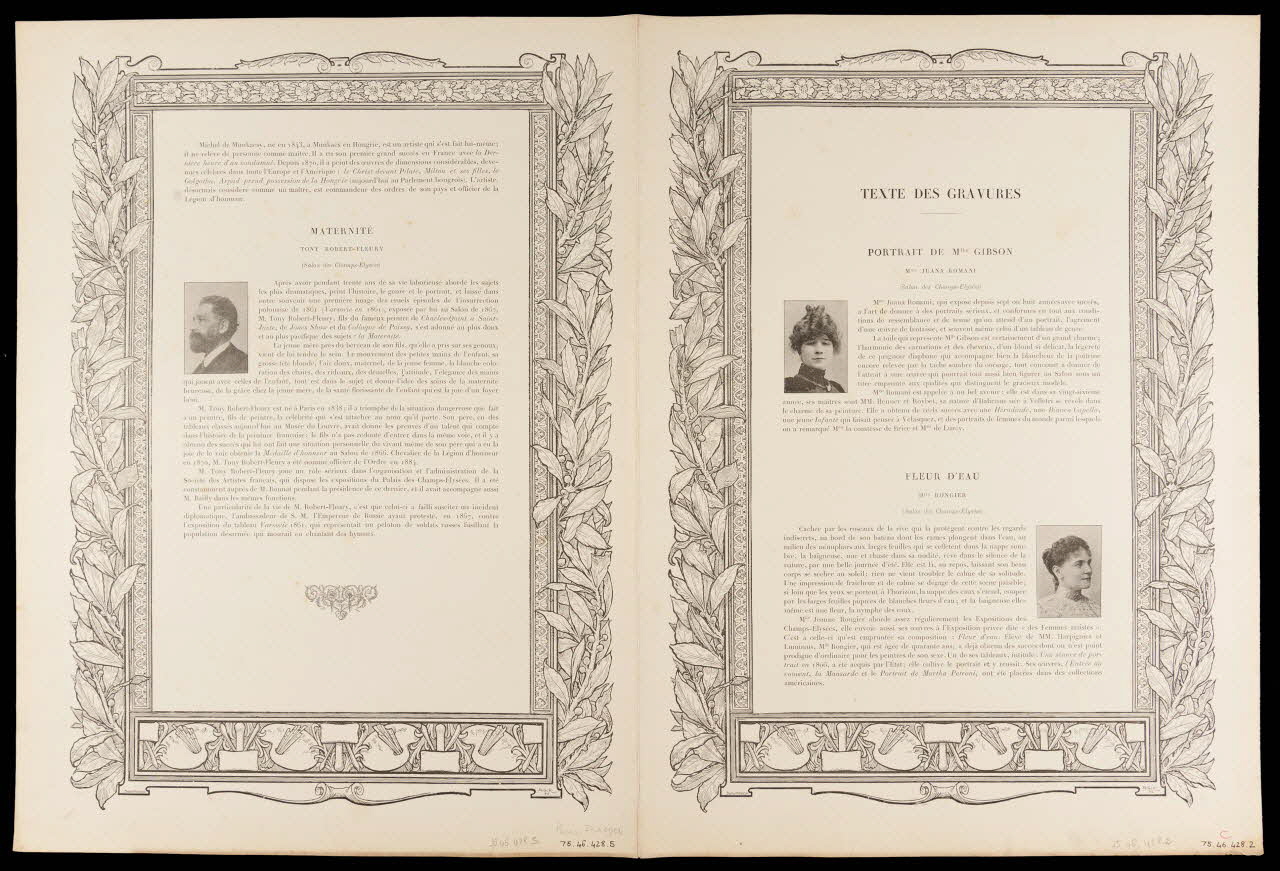 estampe TEXTE DES GRAVURES 1975.46.428.2/5 Photo