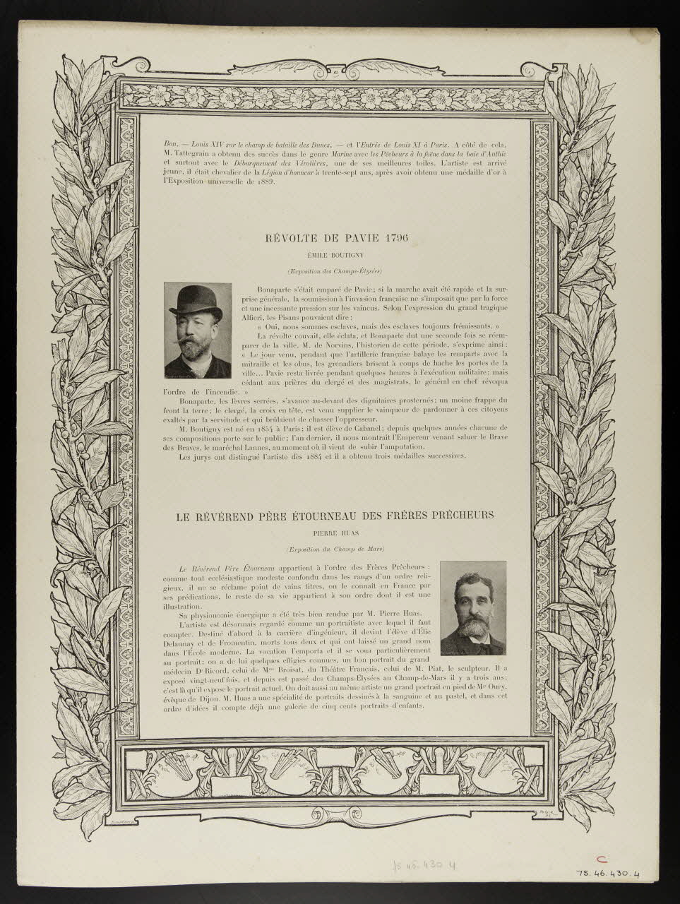 estampe TEXTE DES GRAVURES 1975.46.430.4 Photo