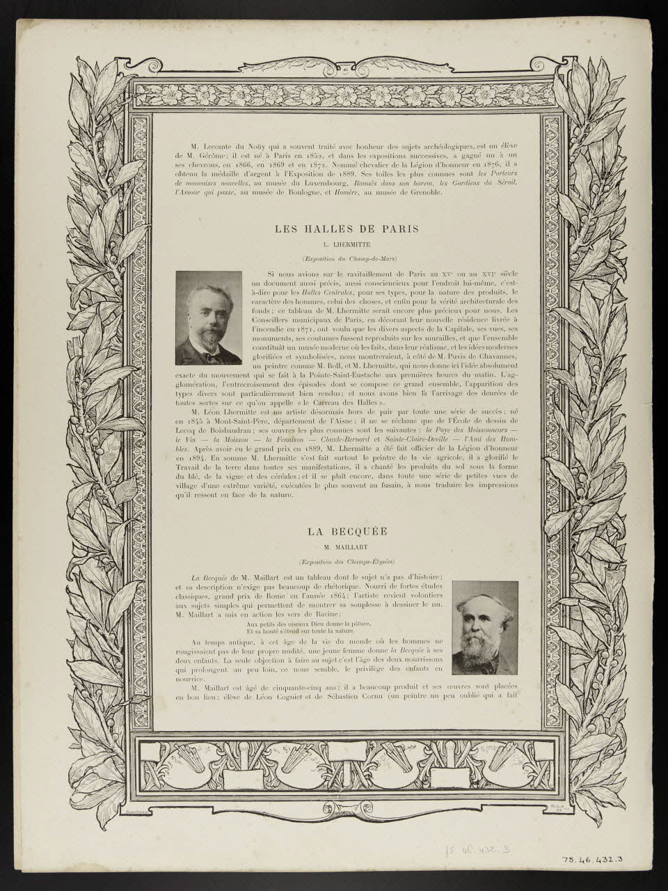 estampe TEXTE DES GRAVURES 1975.46.432.3 Photo