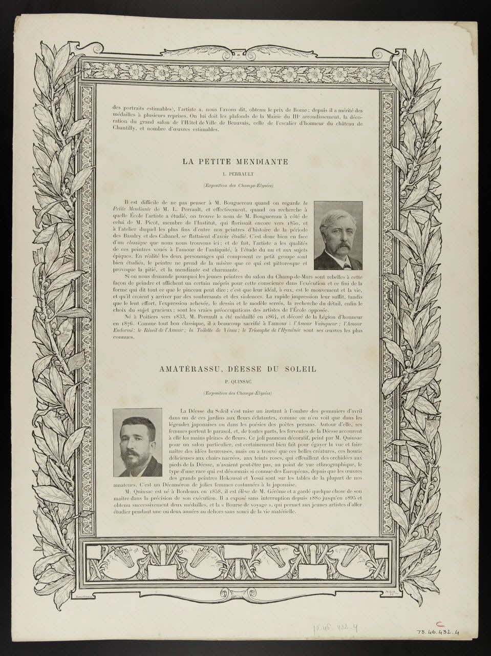 estampe TEXTE DES GRAVURES 1975.46.432.4 Photo