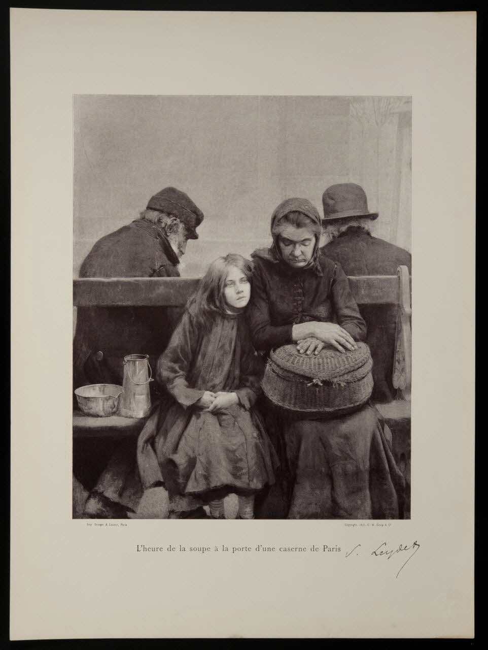 estampe L'heure de la soupe à la porte d'une caserne de Paris 1975.46.437.12 Photo