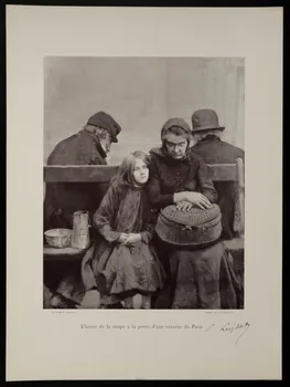 estampe L'heure de la soupe à la porte d'une caserne de Paris 1975.46.437.12 Photo