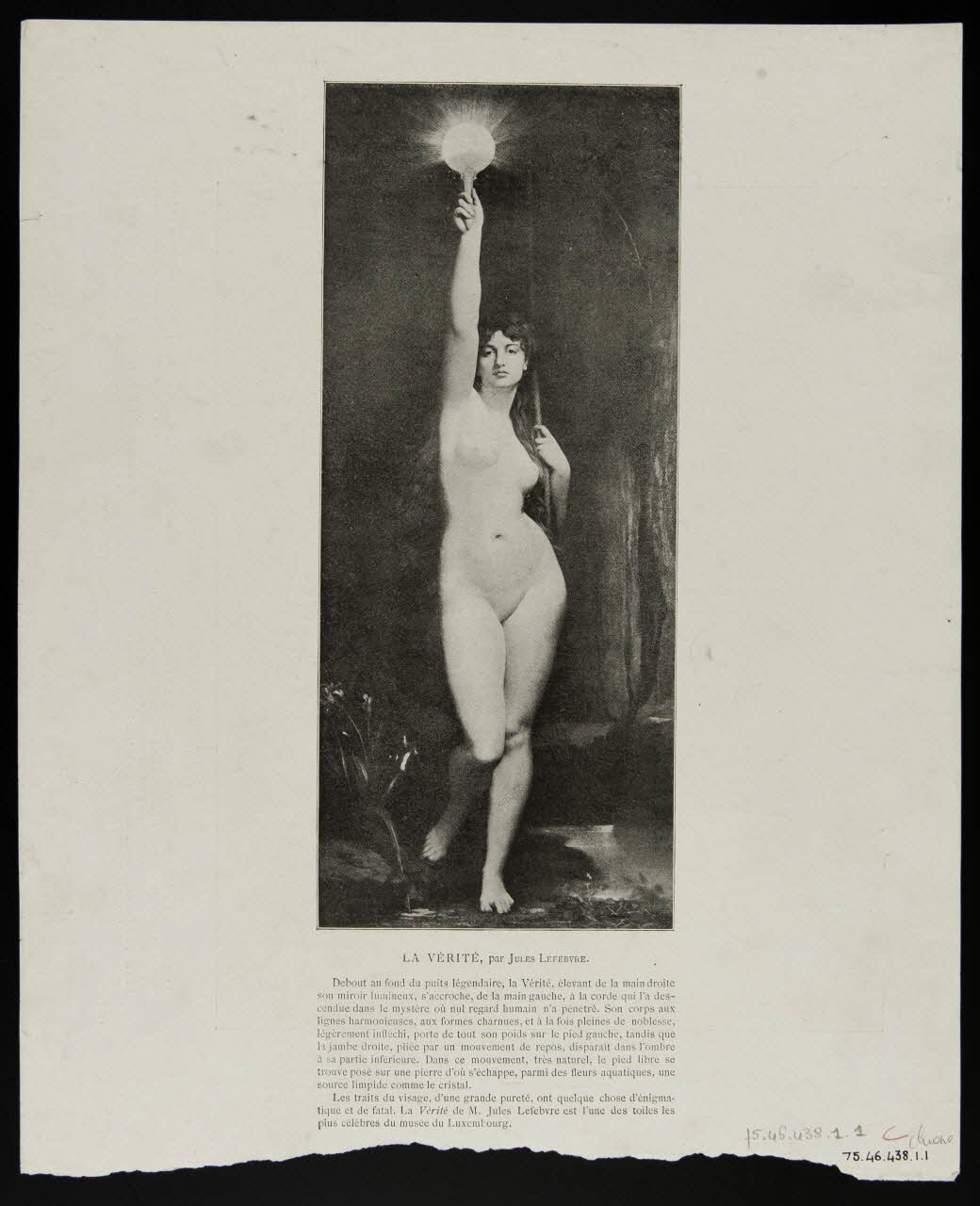 estampe LA VERITE, par JULES LEFEBVRE. 1975.46.438.1.1/2 Photo