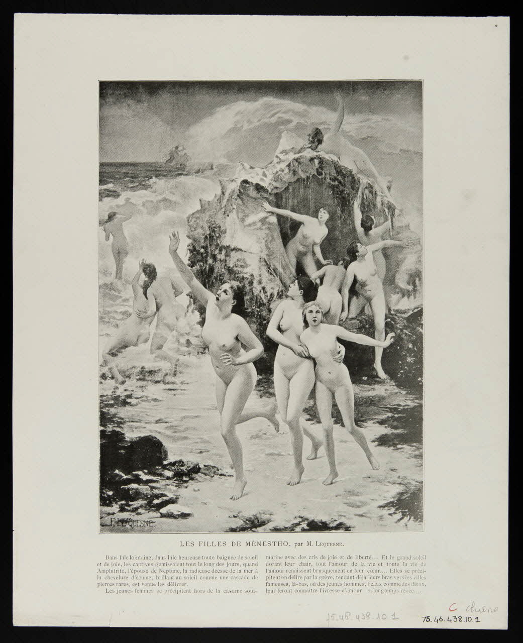estampe LES FILLES DE MENESTHO, par M. LEQUESNE. 1975.46.438.10.1/2 Photo