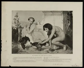 estampe LE COMBAT DE COQS, par M. L. GERÔME. 1975.46.438.12.1/2 Photo