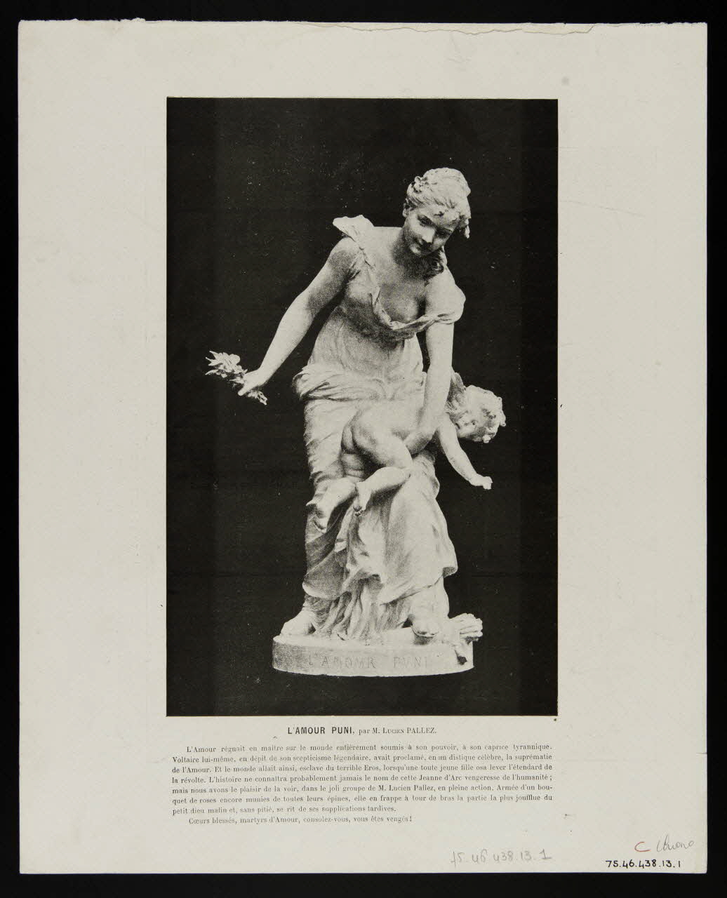 estampe L'AMOUR PUNI, par M. LUCIEN PALLEZ. 1975.46.438.13.1/2 Photo
