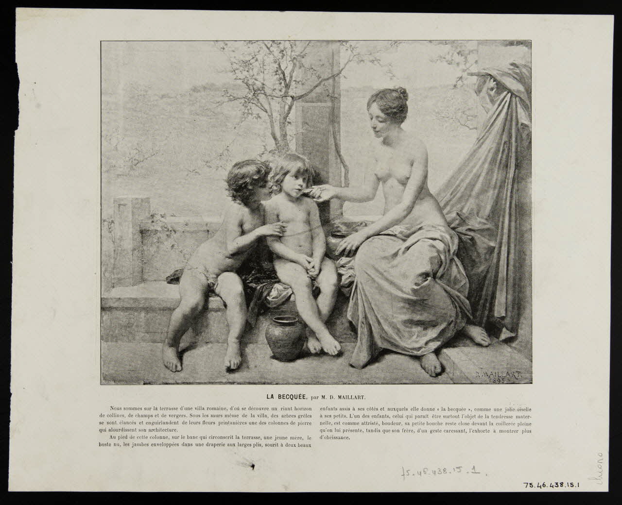 estampe LA BECQUEE, par M. D. MAILLART. 1975.46.438.15.1/2 Photo