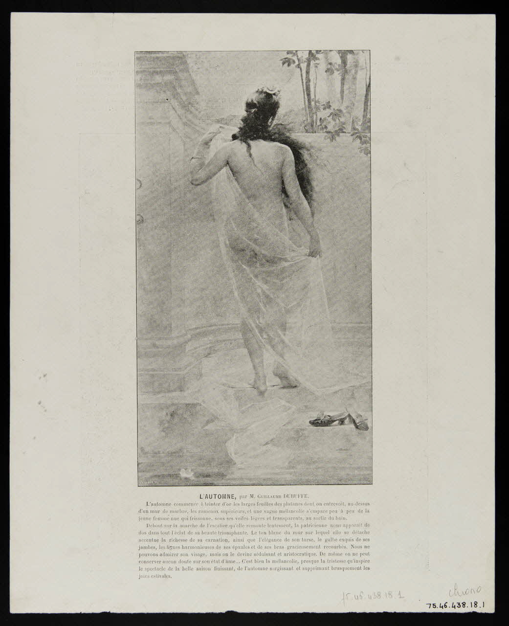 estampe L'AUTOMNE, par M. GUILLAUME DUBUFFE. 1975.46.438.18.1/2 Photo