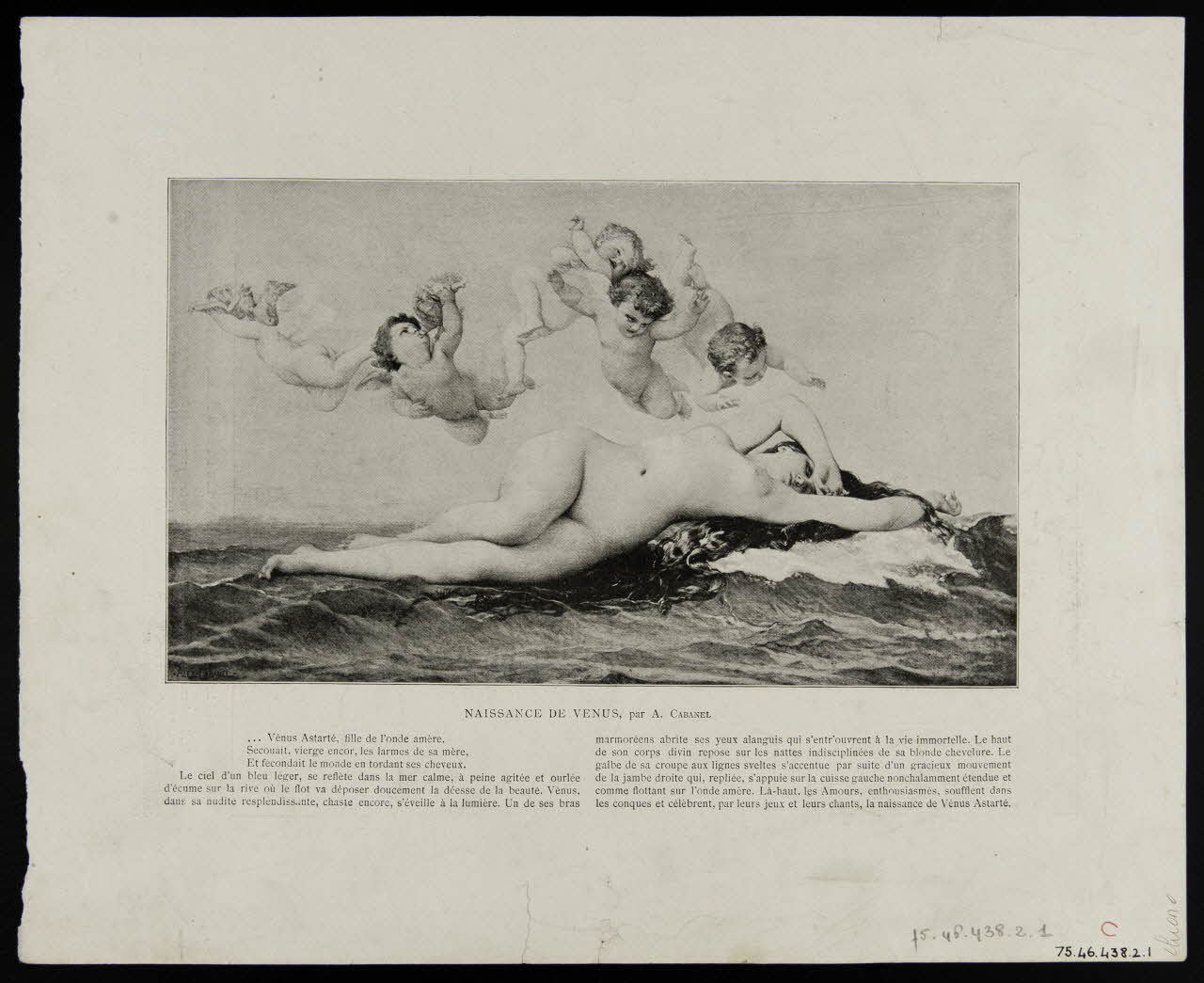 estampe NAISSANCE DE VENUS, par A. CABANEL 1975.46.438.2.1/2 Photo