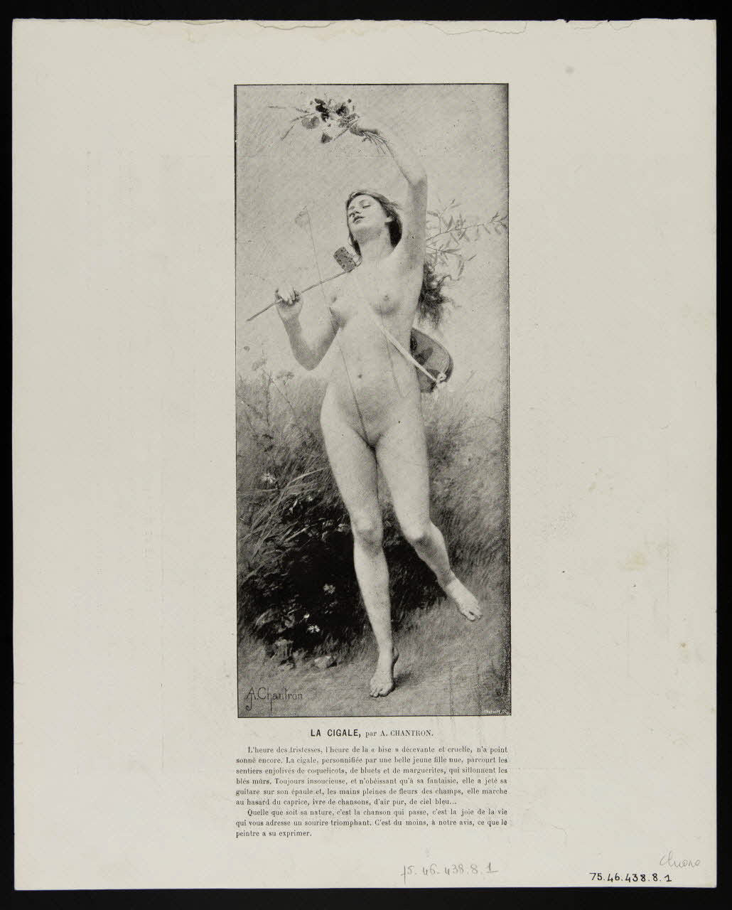 estampe LA CIGALE, par A. CHANTRON. 1975.46.438.8.1/2 Photo