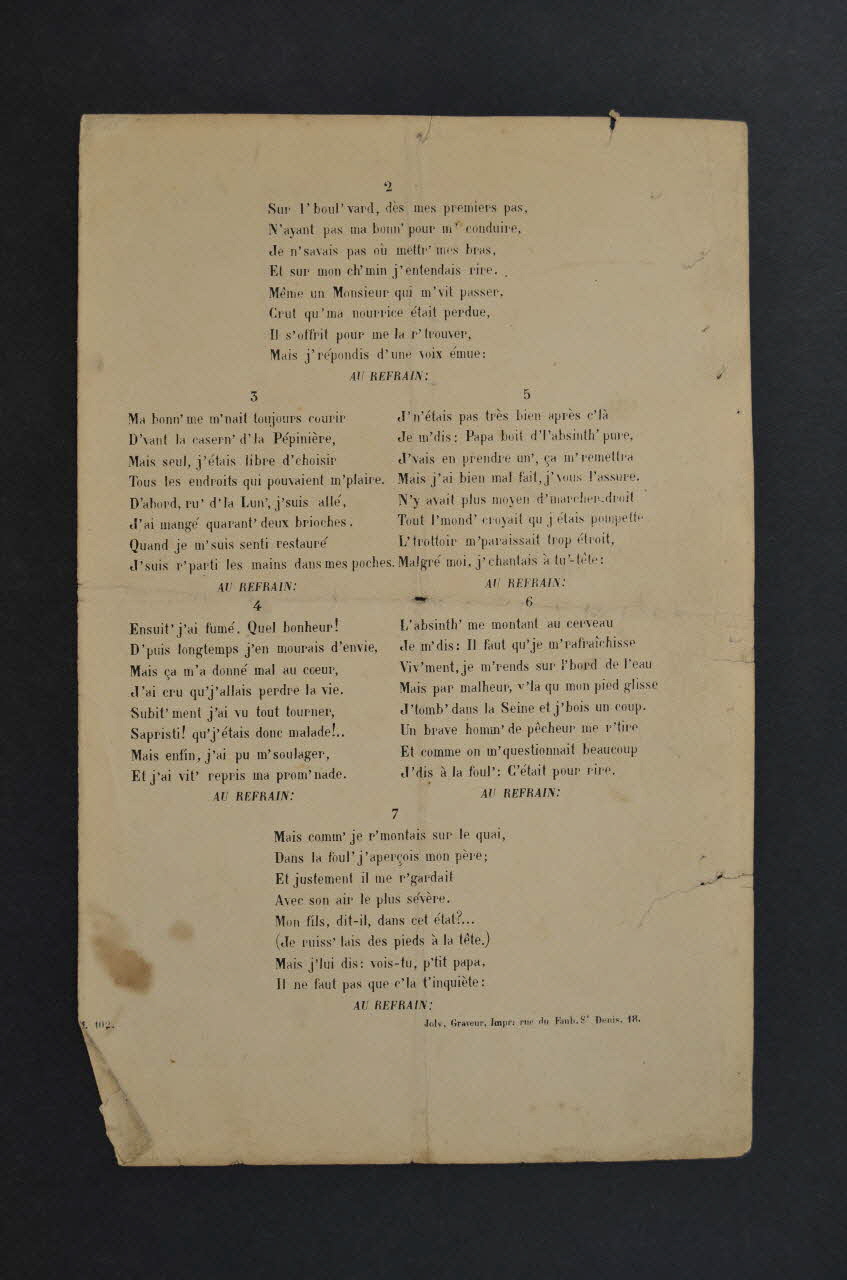 chanson petit format 1966.175.5 Photo Mucem