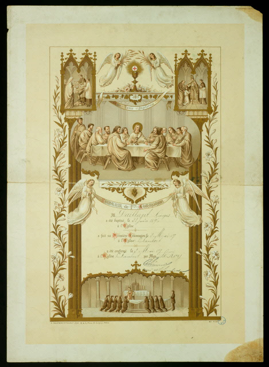 estampe SOUVENIR de Ière COMMUNION 1975.46.474 Photo