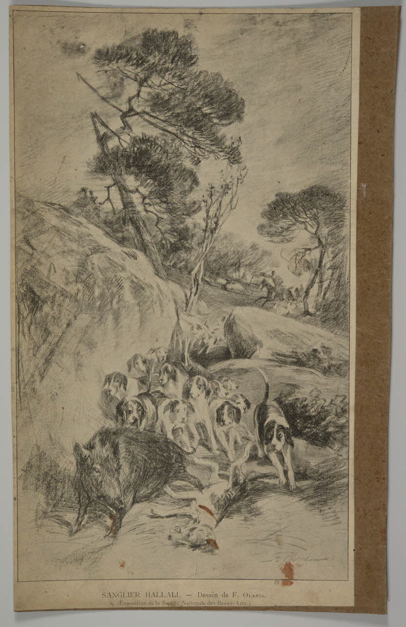 estampe SANGLIER HALLALI. 1975.46.93 Photo