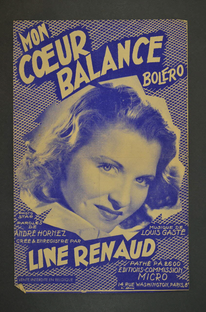 André Hornez ; Louis Gasté ; Line Renaud ; Micro, Editions; chanson petit format 1949 1966.176.1 Photo Mucem