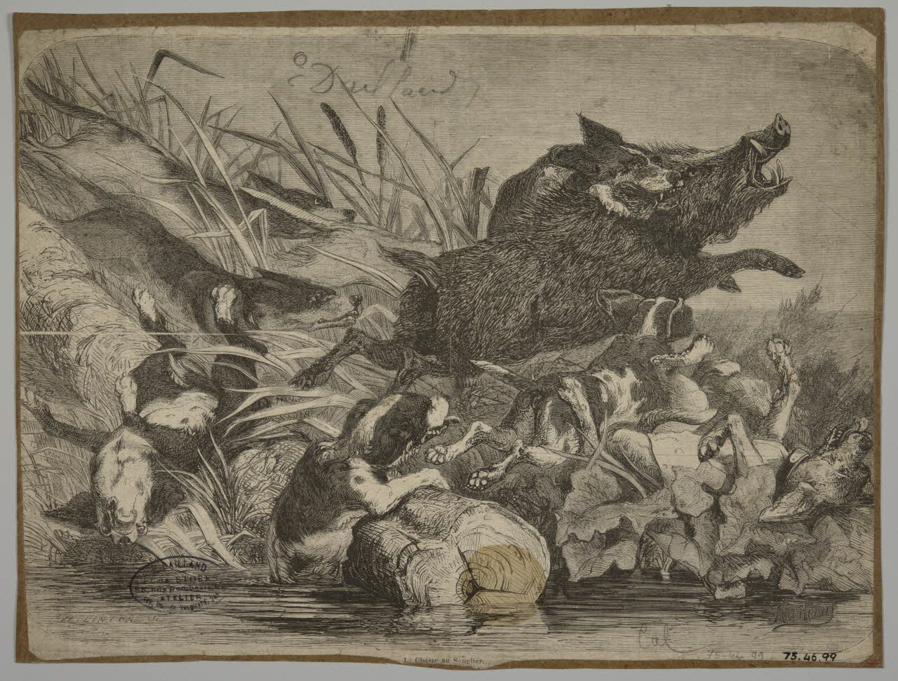estampe La Chasse au Sanglier. 1975.46.99 Photo