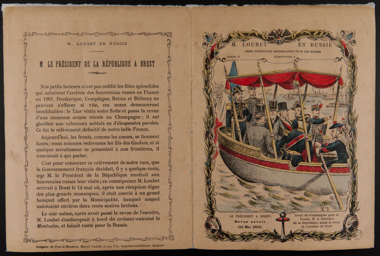 Vagné Et Cie estampe M. LOUBET  EN RUSSIE  LE PRESIDENT A BREST Lorraine, France 1902 1975.73.1.1-2 Photo